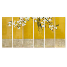 2021 Hot Sell Chinese 100% Handmade Flower oil Painting Chinese Style Handpaing 6 in 1 For living room decoration